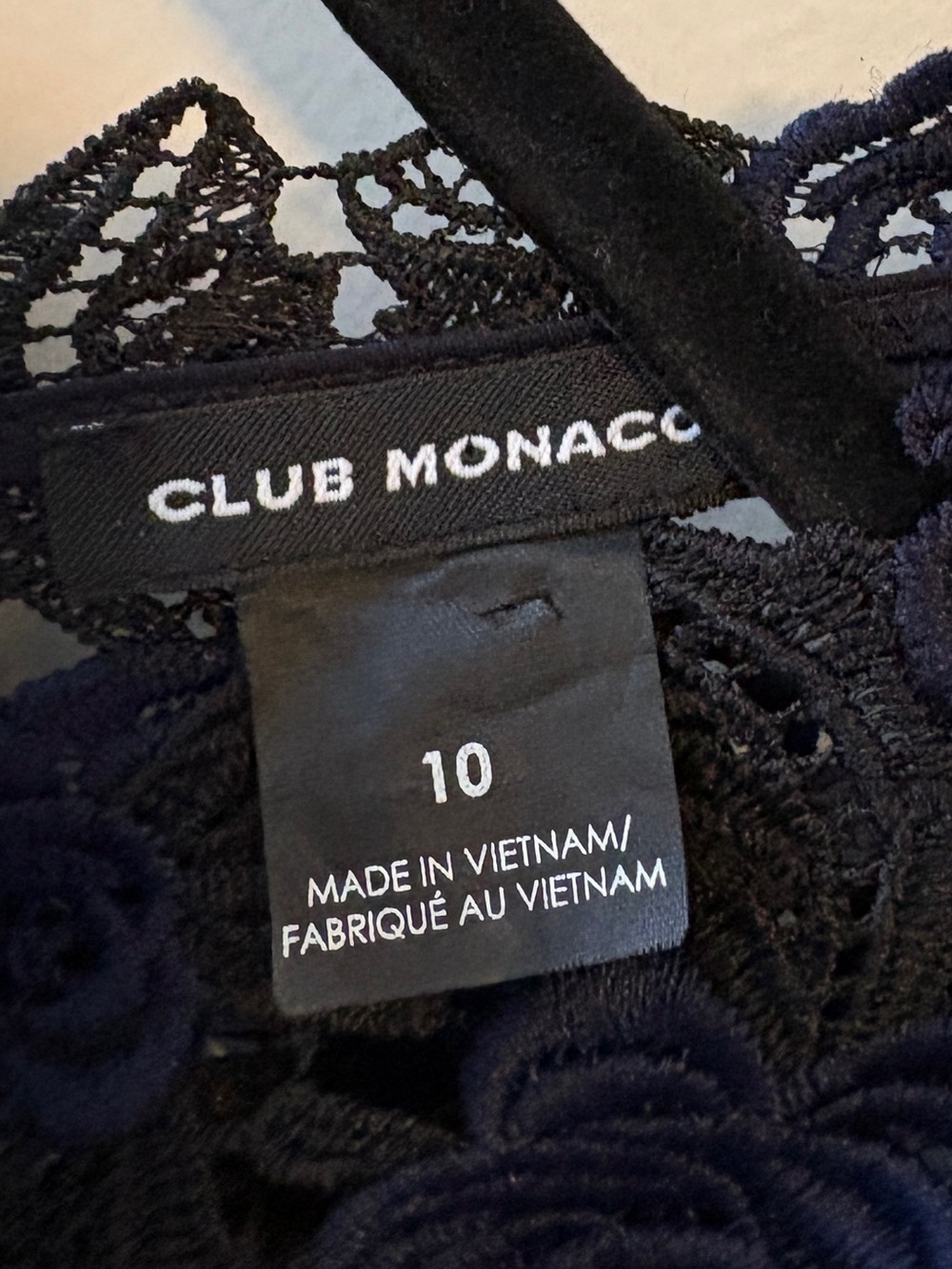 CLUB MONACO Kaelane Navy Lace Ruffle Midi Dress Size 10 Fit & Flare Whimsigoth - Picture 8 of 12